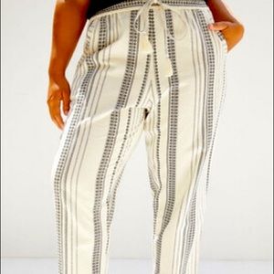 Anthropologie cream and black pants 2X